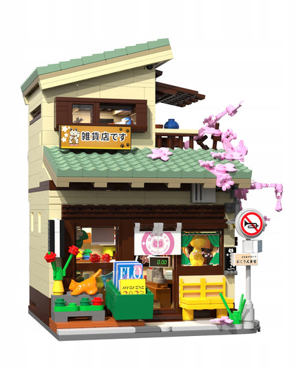 CADA Japoniškos parduotuvės "Kitty" LED šviesa statybiniai blokeliai 921 elementas