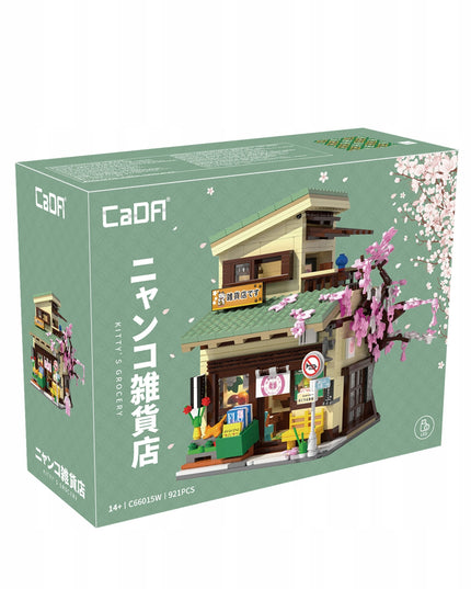 CADA Japoniškos parduotuvės "Kitty" LED šviesa statybiniai blokeliai 921 elementas