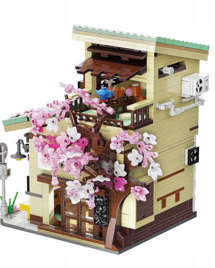 CADA Japoniškos parduotuvės "Kitty" LED šviesa statybiniai blokeliai 921 elementas