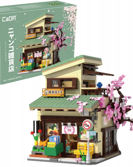 CADA Japoniškos parduotuvės "Kitty" LED šviesa statybiniai blokeliai 921 elementas