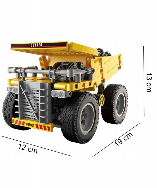 CADA Konstruktoriaus kaladėlės Savivartis Sunkvežimis Statybinė transporto priemonė 372 elementai