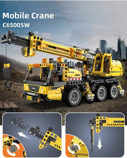 CADA statybiniai blokeliai, kranas 37 cm, didelė statybinė transporto priemonė 658 dalys