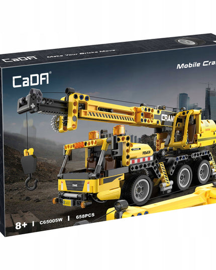 CADA statybiniai blokeliai, kranas 37 cm, didelė statybinė transporto priemonė 658 dalys