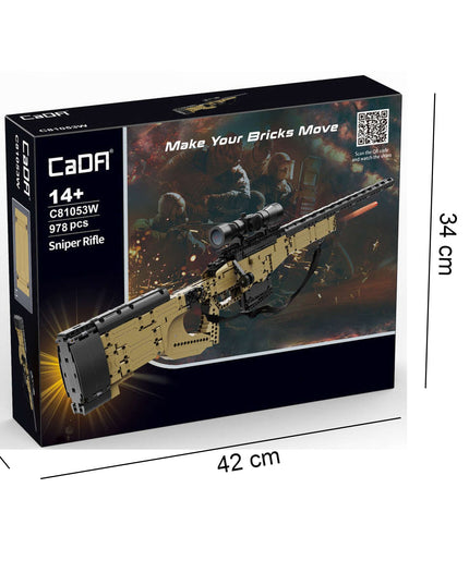 CADA Konstruktorius Šaudantis Snaiperinis Šautuvas 978 El. AWP + Minkšti Šaudmenys