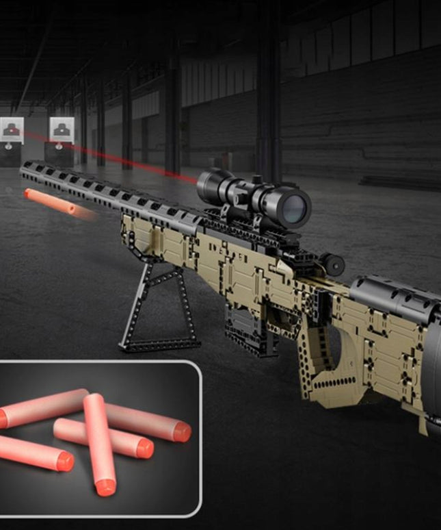 CADA Konstruktorius Šaudantis Snaiperinis Šautuvas 978 El. AWP + Minkšti Šaudmenys