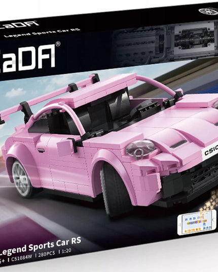 CADA Konstruktoriaus rinkinys: Sportinio automobilio modelis "Legend Sport", Rožinis, RC, Dvigubo režimo, 280 elementų