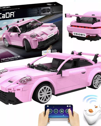CaDA konstruktoriaus rinkinys sportinis automobilis Legend Sport rožinis RC Dual Mode 280 det.