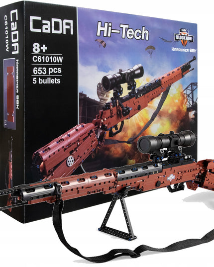 CADA Blokelių rinkinys Šautuvas 98K Didelis 653 elementai + putplasčio šoviniai