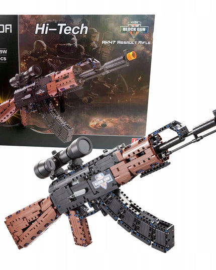 CADA Statybinių blokelių rinkinys Šautuvas AK-47 KALASHNIKOV 738 EL. Didelis