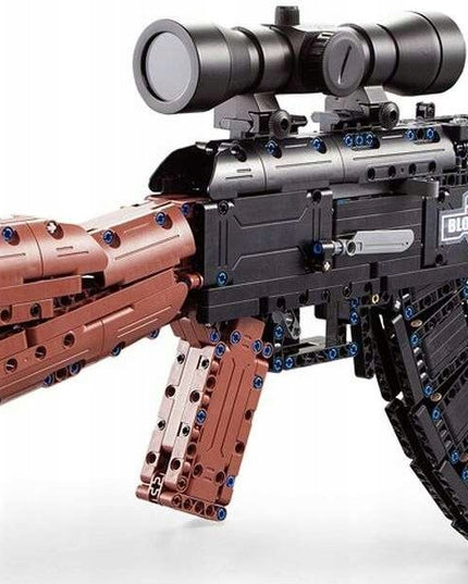 CADA Statybinių blokelių rinkinys Šautuvas AK-47 KALASHNIKOV 738 EL. Didelis