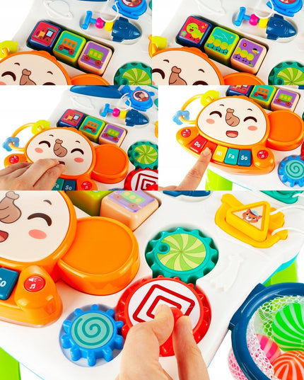 5IN1 "PASIDARYK PATS" STUMIAMAS VEŽIMĖLIS EDUKACINIS STALIUKAS INTERAKTYVUS SKYDĖLIS SU KREPŠIAIS VAIKAMS