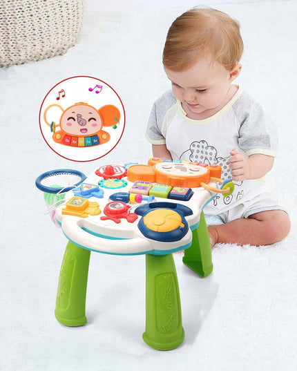 5IN1 "PASIDARYK PATS" STUMIAMAS VEŽIMĖLIS EDUKACINIS STALIUKAS INTERAKTYVUS SKYDĖLIS SU KREPŠIAIS VAIKAMS