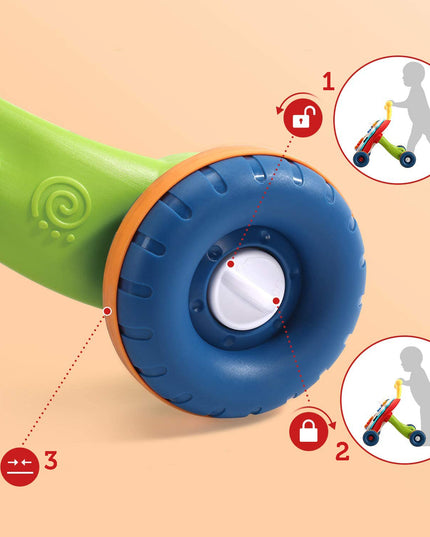 5IN1 "PASIDARYK PATS" STUMIAMAS VEŽIMĖLIS EDUKACINIS STALIUKAS INTERAKTYVUS SKYDĖLIS SU KREPŠIAIS VAIKAMS