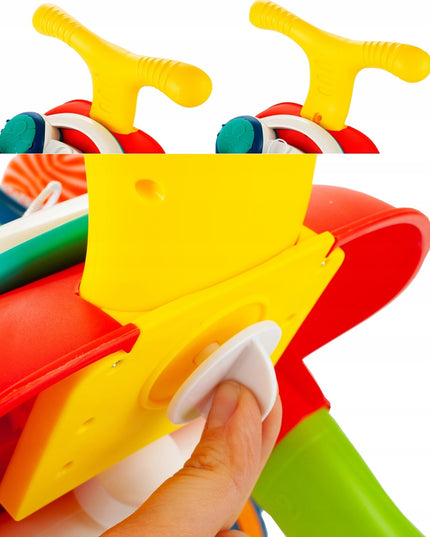 5IN1 "PASIDARYK PATS" STUMIAMAS VEŽIMĖLIS EDUKACINIS STALIUKAS INTERAKTYVUS SKYDĖLIS SU KREPŠIAIS VAIKAMS