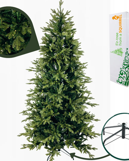 Dirbtinė eglutė Arkties eglė žalia PE+PVC 215 cm + LED girlianda