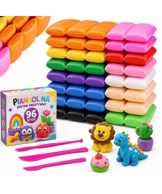 Modelinimo masė, plastilinas, putų masė, polimerinis molis, 96 vnt.