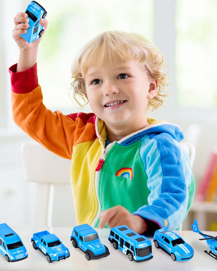 Sunkvežimis Vilkikas Policija Automobiliai Sraigtasparnis TIR Su Mašinėlėmis Lagaminas