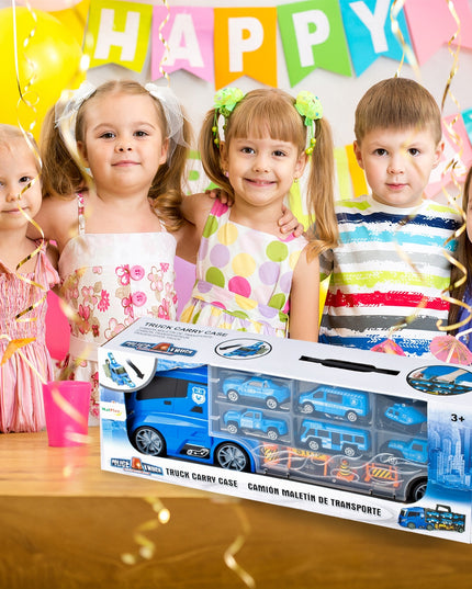 Sunkvežimis Vilkikas Policija Automobiliai Sraigtasparnis TIR Su Mašinėlėmis Lagaminas