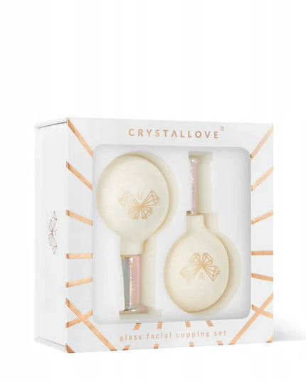 CRYSTALLOVE stiklinės masažinės taurės veidui, kaklui ir dekoltė