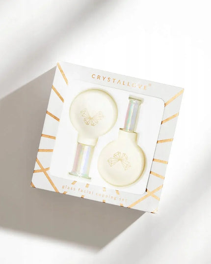 CRYSTALLOVE stiklinės masažinės taurės veidui, kaklui ir dekoltė