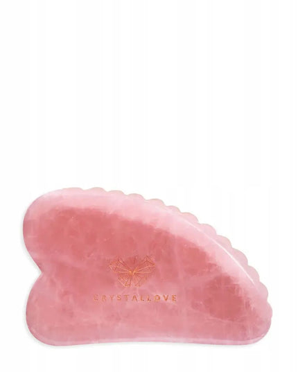 CRYSTALLOVE 3D gua sha veido masažo plokštelė iš rožinio kvarco