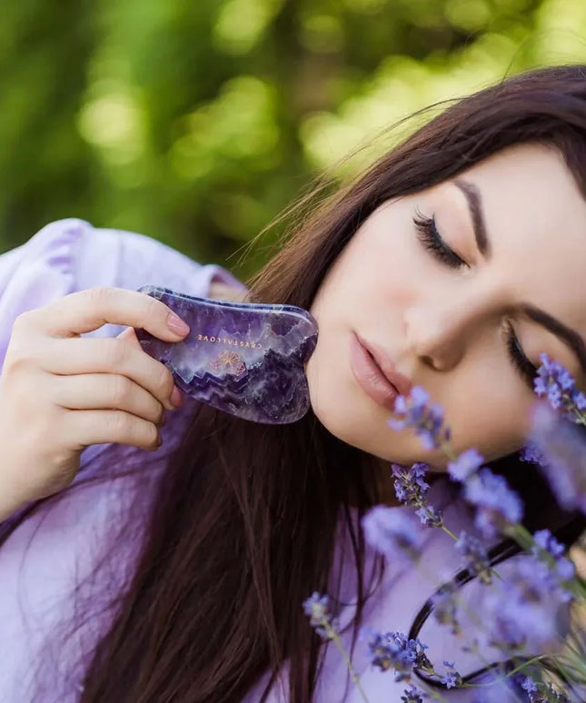 CRYSTALLOVE ametisto gua sha veido masažo plokštelė