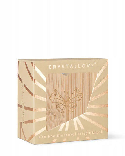 CRYSTALLOVE BUTTERFLY kelioninio dydžio bambukinis veido ir krūtinės masažo šepetėlis
