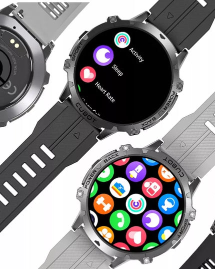 Išmanusis laikrodis Cubot X3 AMOLED su barometru, pulso matuokliu, skambučių funkcija, tvirtas karinis korpusas