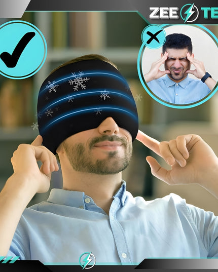 Vėsinanti gelio kompreso kaukė galvos skausmui ir migrenai malšinti