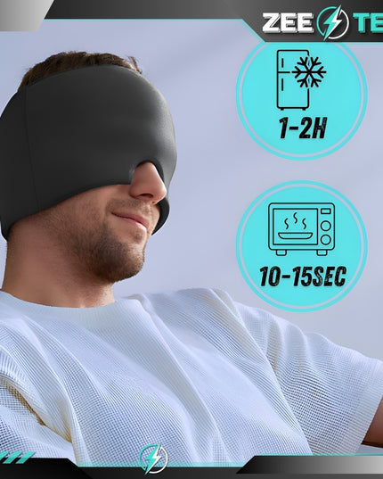 Vėsinanti gelio kompreso kaukė galvos skausmui ir migrenai malšinti