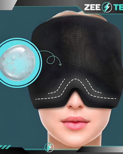 Vėsinanti gelio kompreso kaukė galvos skausmui ir migrenai malšinti