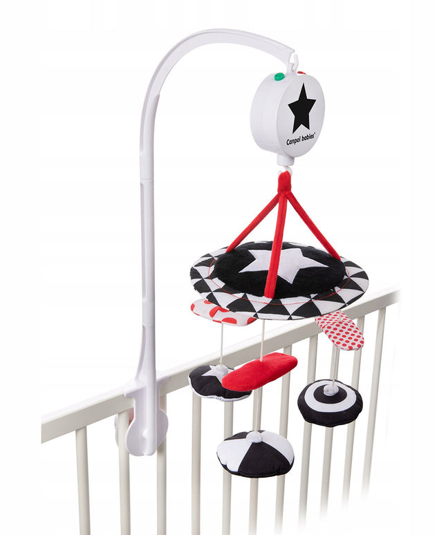 Canpol Kontrastinė pliušinė sensorinė karuselė su muzikos dėžute SENSORY TOYS