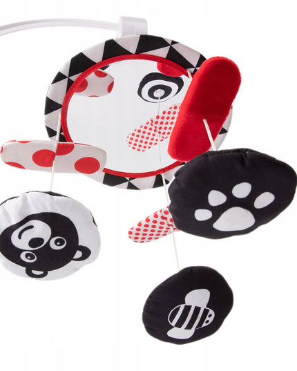 Canpol Kontrastinė pliušinė sensorinė karuselė su muzikos dėžute SENSORY TOYS