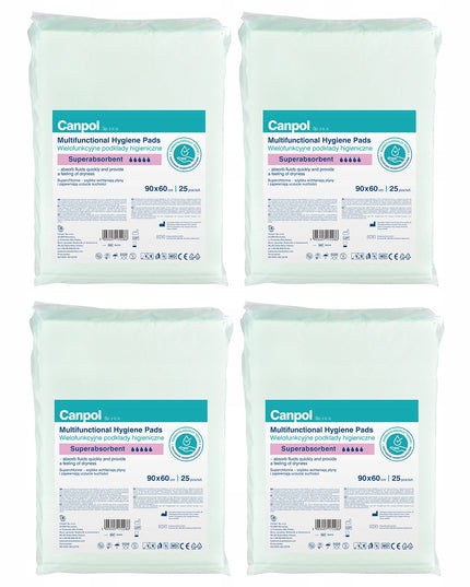 Canpol Daugiafunkciniai higieniniai paklotai 90x60 cm, 100 vnt. LABAI SUGERIANČIOS