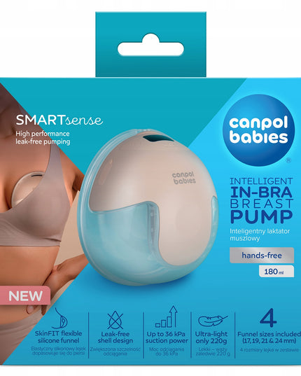 Canpol babies išmanusis korpusinis pieno siurblys SmartSense itin lengvas ir tylus