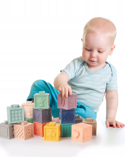 Minkšti sensoriniai kaladėlių rinkinys 12 vnt. Canpol babies