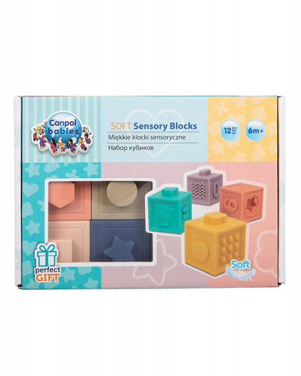 Minkšti sensoriniai kaladėlių rinkinys 12 vnt. Canpol babies