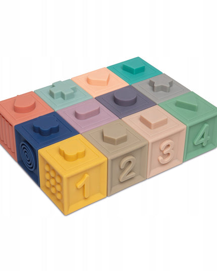 Minkšti sensoriniai kaladėlių rinkinys 12 vnt. Canpol babies