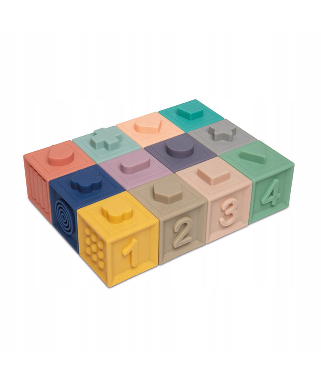 Minkšti sensoriniai kaladėlių rinkinys 12 vnt. Canpol babies