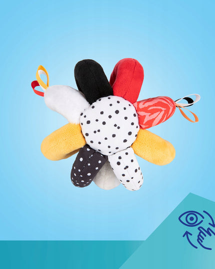 Canpol Babies Sensorinis Kamuoliukas su Barškučiu ir Pypsiuku BabiesBoo