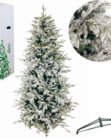Dirbtinė eglutė Arkties eglė Snowy PE+PVC 2,15 m su integruota girlianda