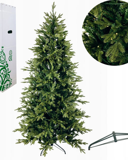 Dirbtinė eglutė Arktyczny Świerk žalia PE+PVC 2,25 m + LED girlianda
