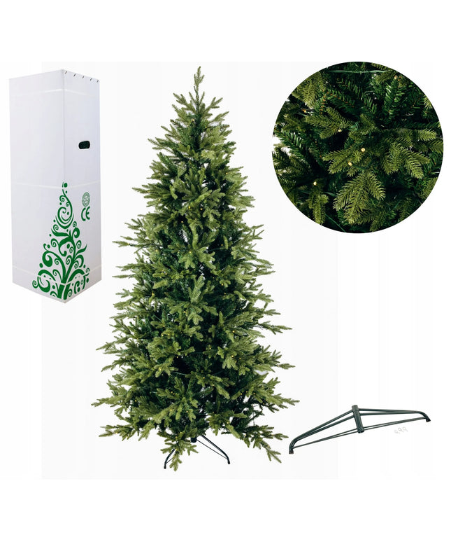 Dirbtinė eglutė Arktyczny Świerk žalia PE+PVC 2,25 m + LED girlianda