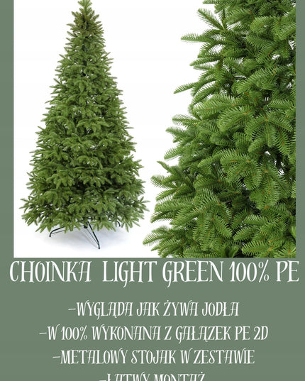 Dirbtinė eglutė Jodła Light Green 2D 100% PE 100 cm silikoninė, kaip tikra