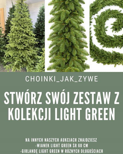 Dirbtinė eglutė kėnis Light Green 2D 100% PE 180 cm silikoninė kaip tikra