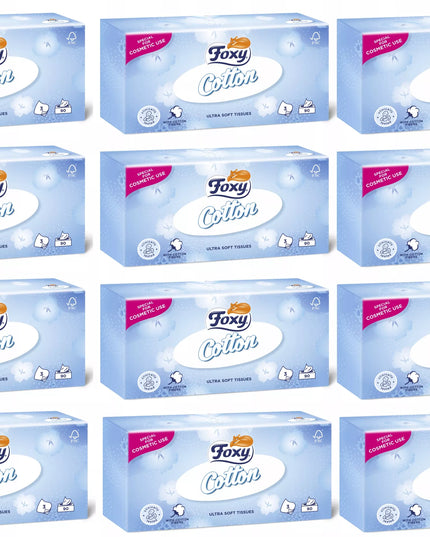 Higieninės servetėlės Foxy Cotton 3 sluoksnių 1080 vnt. - 12 pakuočių