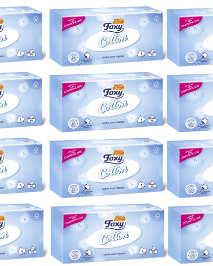 Higieninės servetėlės Foxy Cotton 3 sluoksnių 1080 vnt. - 12 pakuočių