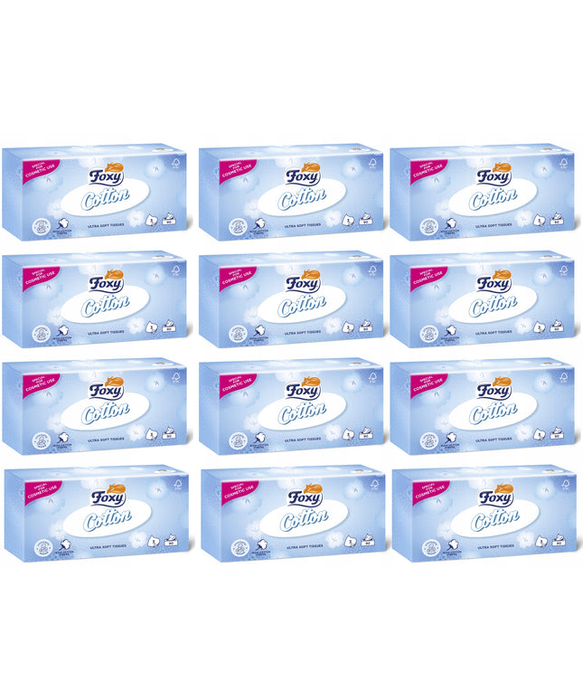 Higieninės servetėlės Foxy Cotton 3 sluoksnių 1080 vnt. - 12 pakuočių