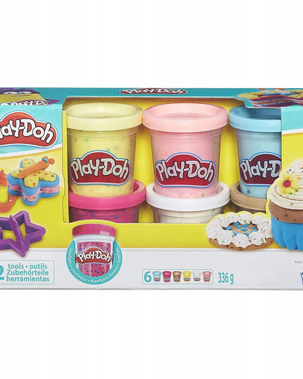 Play-Doh B3423 modelinas su konfeti, 6 spalvos, 2 formelės