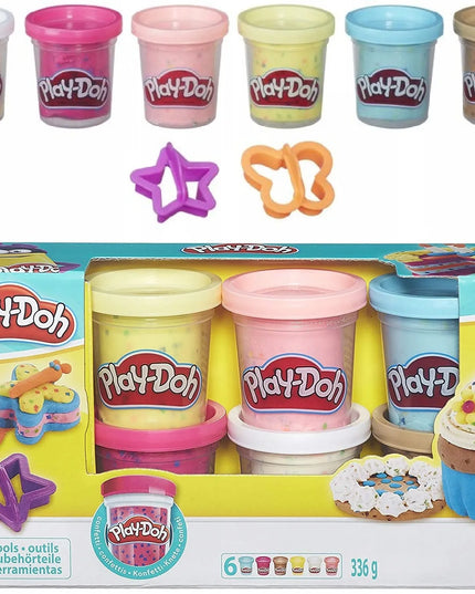 Play-Doh B3423 modelinas su konfeti, 6 spalvos, 2 formelės